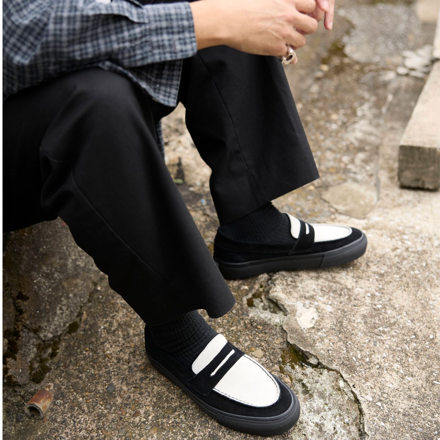 PENNY Suede Black x White Conbi