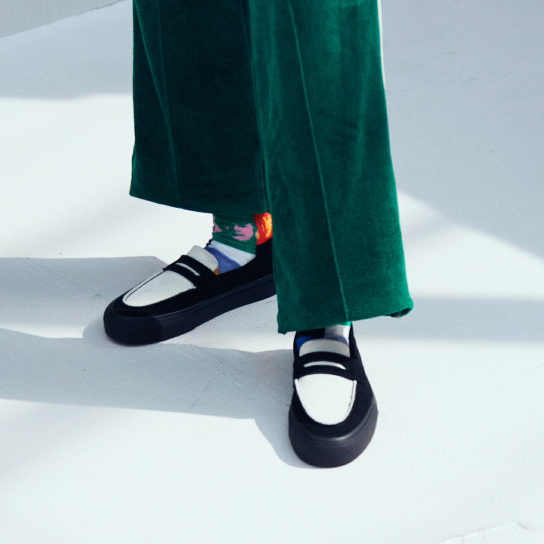 PENNY Suede Black x White Conbi